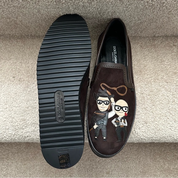 New with box Dolce Gabbana Mens Suede Slip-on Shoes Size US 9.5 EU 42 - Picture 6 of 8
